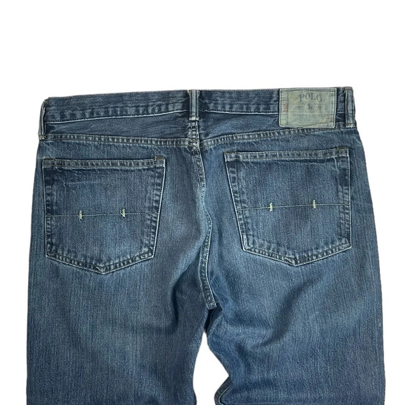 MJ270 Mens Polo Ralph Lauren Designer Classic Fit Boot Cut Denim Jeans 35x30 - Picture 6 of 7